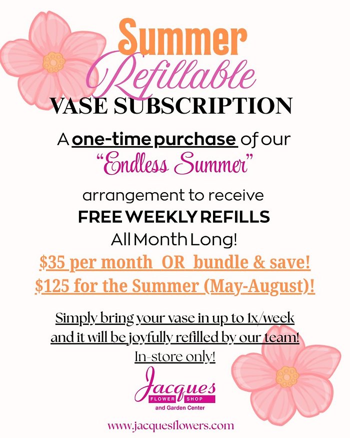 Endless Summer Refillable Vase