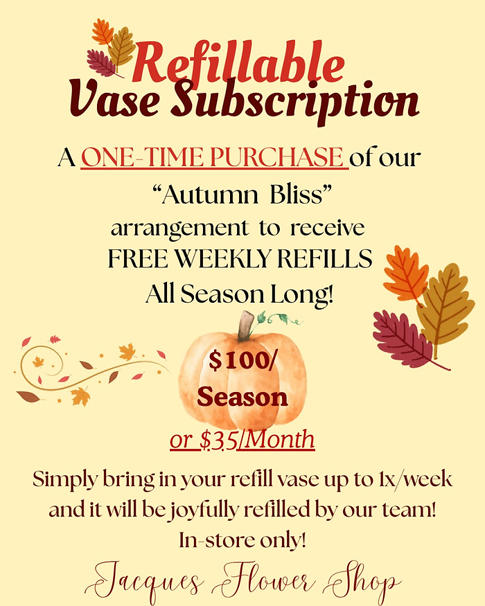 Autumn Bliss Refillable Vase Subscription