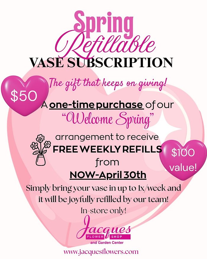 Welcome Spring Refillable Vase