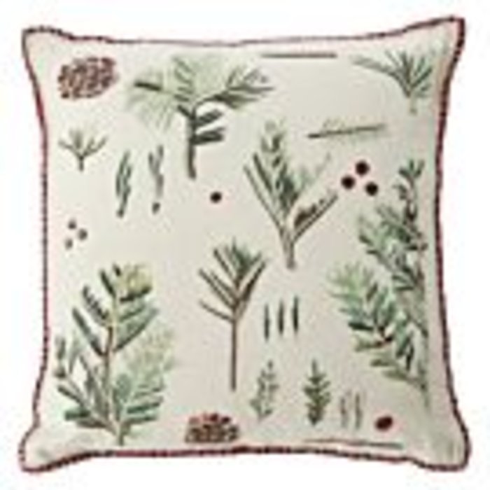 JQ Enchanted Forest Botanical Pine Throw Pillow