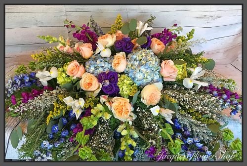 English Garden Casket Spray