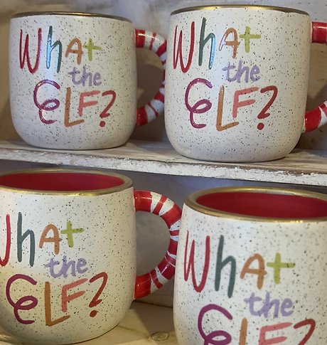 JQ Planta\'s Village \"What the Elf\" Mug