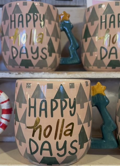 JQ Planta\'s Village \"Happy Holla-Days\" Mug